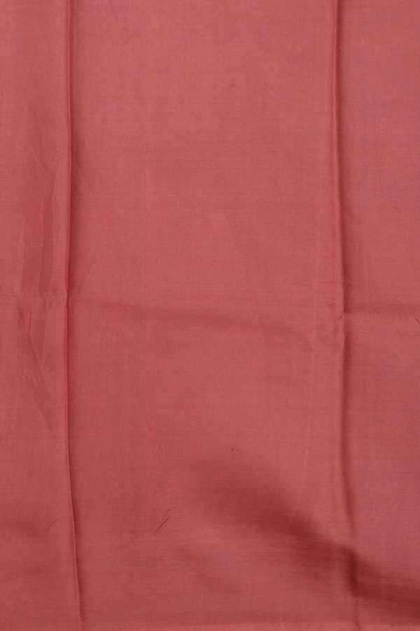 Printed Silk Saree In Orange With Paisley Design