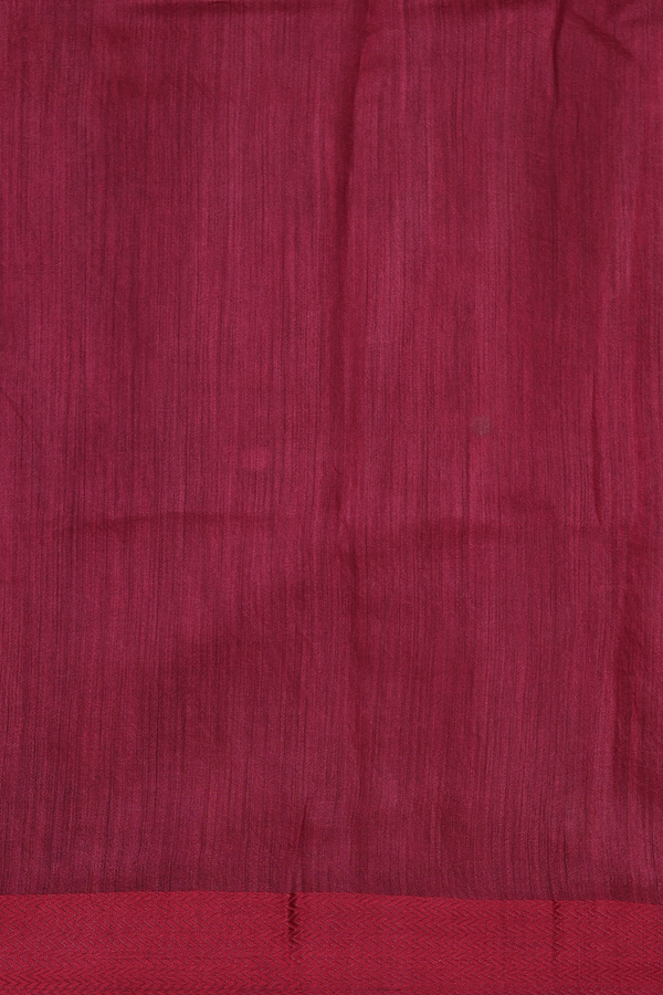 Chanderi Silk Cotton Saree In Burgundy Red With Allover Design