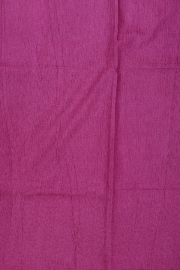 Tussar Silk Saree In Mulberry With Floral Printed Design