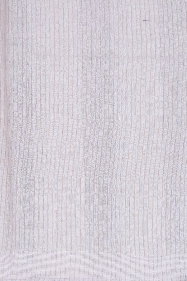 Tussar Silk Saree Cream Color With Floral Design