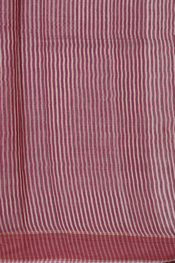 Tussar Silk Saree In Cream Color With Floral Design