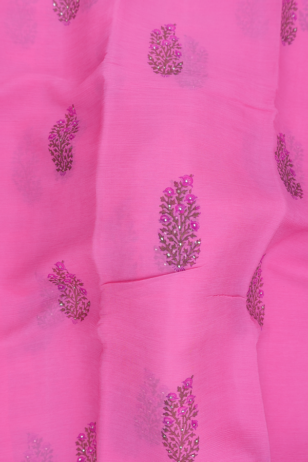 Chiffon Saree In Pink With Floral Printed Design