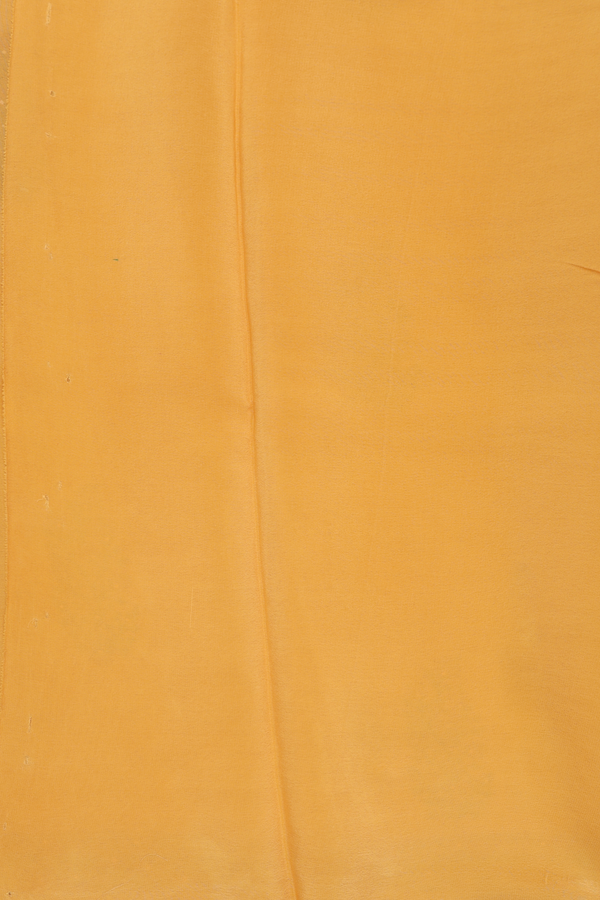 Chiffon Saree In Mustard Yellow With Floral Design
