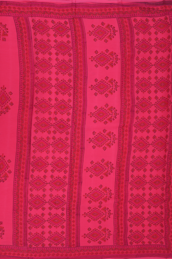 Chiffon Saree In Pink With Printed Design