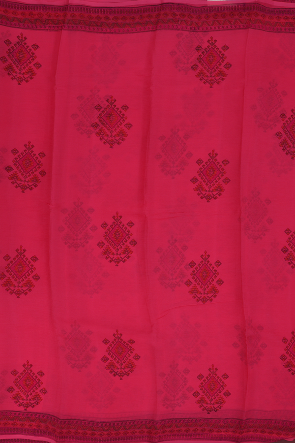 Chiffon Saree In Pink With Printed Design