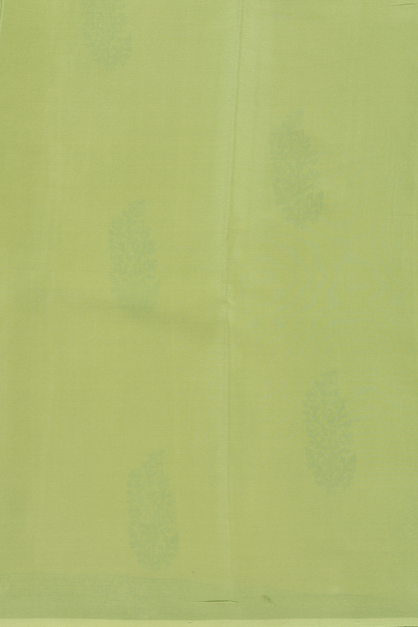 Chiffon Saree In Green With Floral Design