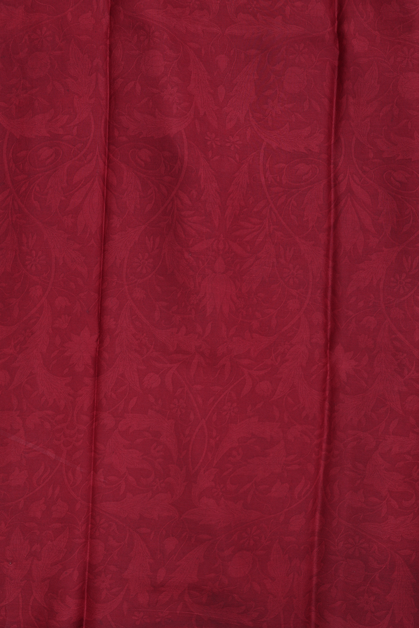 Printed Silk Saree In Chocolate Brown With Floral Design