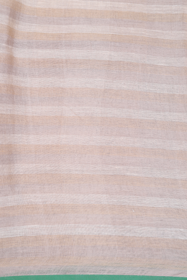 Linen Saree In Shades Of Brown With Checks Design