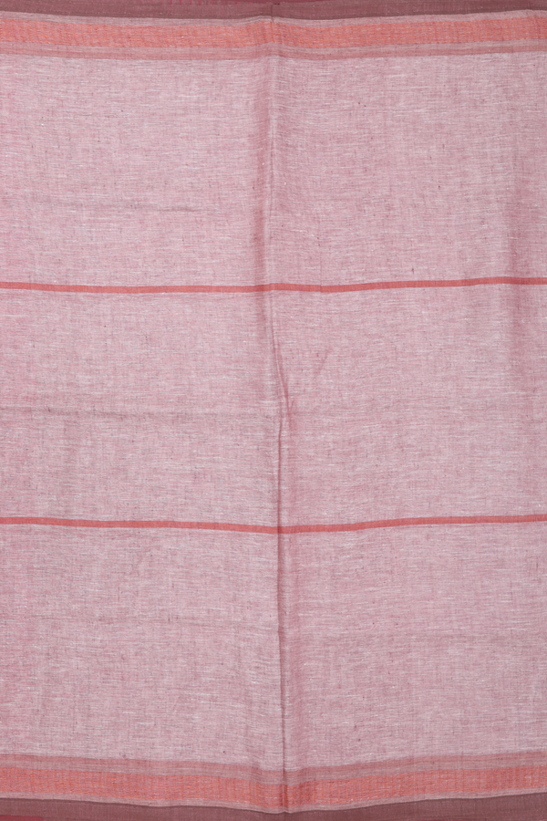 Linen Saree In Brown With Stripes Design