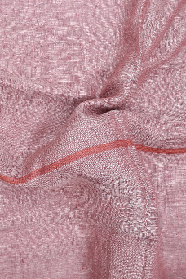 Linen Saree In Brown With Stripes Design