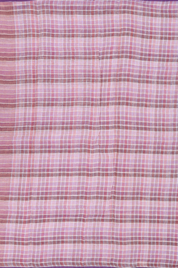 Linen Saree In Multicolor With Stripes Design