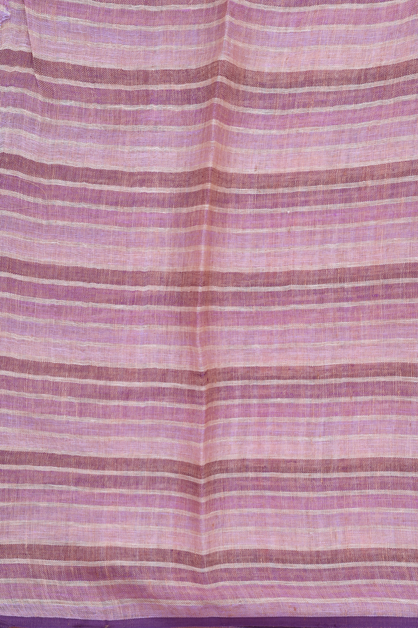 Linen Saree In Multicolor With Stripes Design