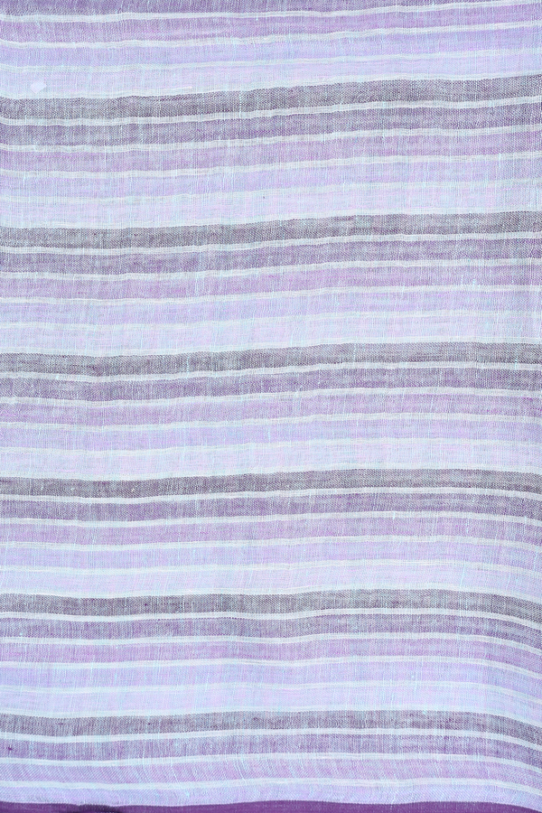 Linen Saree In Blue With Stripes Design