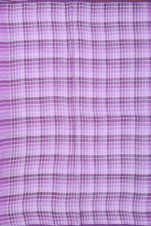 Linen Saree In Shades Of Purple With Stripes Design