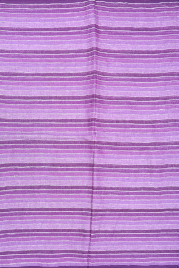 Linen Saree In Shades Of Purple With Stripes Design
