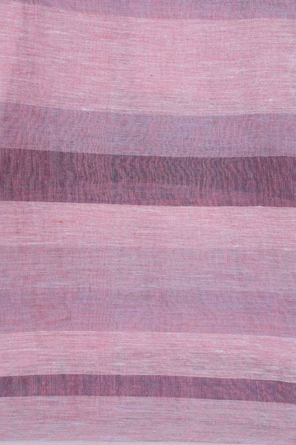 Linen Saree In Multicolor With Stripes Design