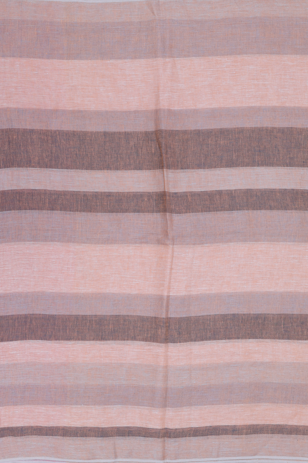 Linen Saree In Multicolor With Stripes Design