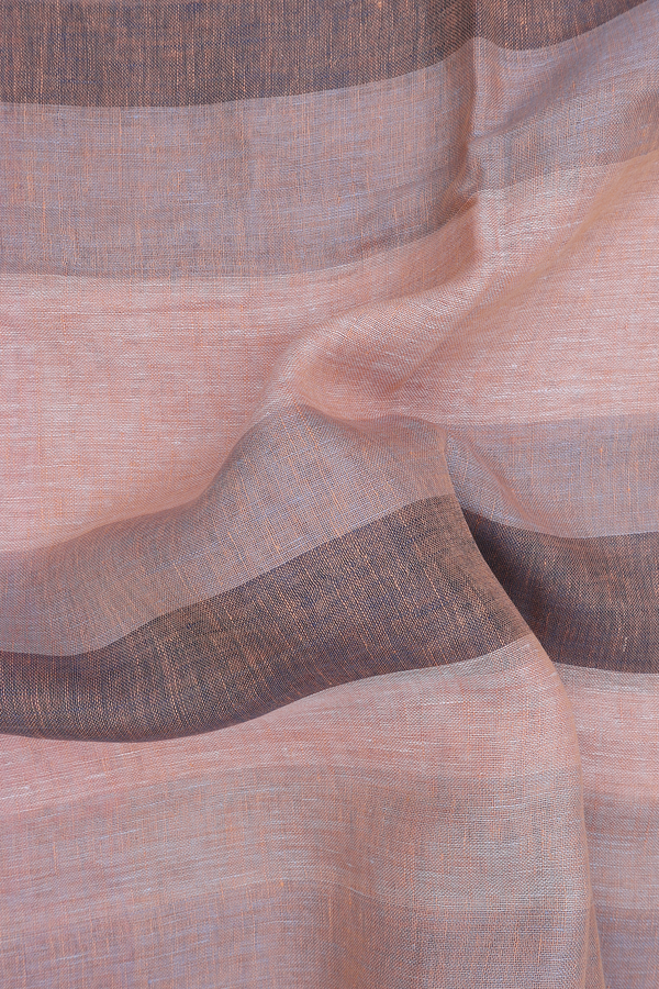Linen Saree In Multicolor With Stripes Design