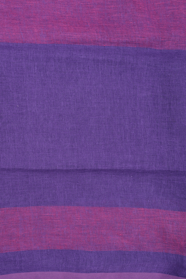 Linen Saree In Pink And Purple With Stripes Design