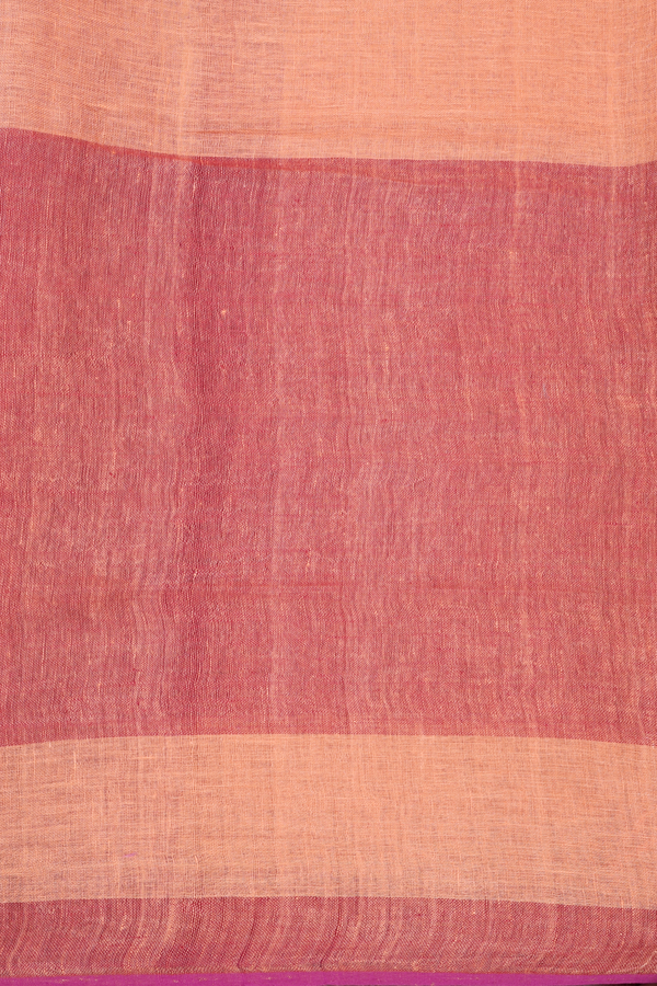 Linen Saree In Red And Orange With Stripes Design