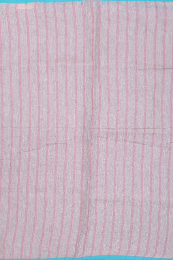 Linen Saree In Brown With Stripes Design