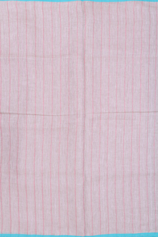 Linen Saree In Brown With Stripes Design
