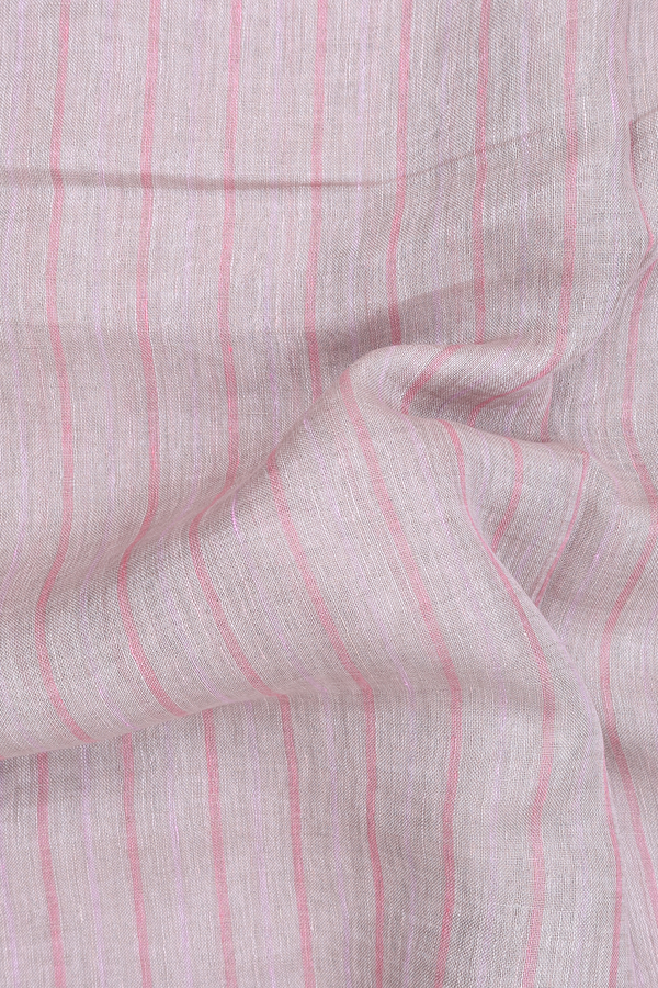 Linen Saree In Brown With Stripes Design