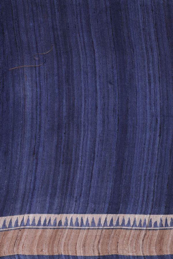 Tussar Silk Saree In Blue With Printed Design