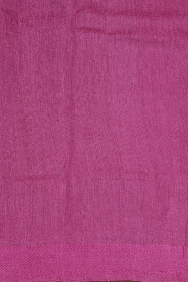 Tussar Silk Saree In Mulberry With Geometric Design