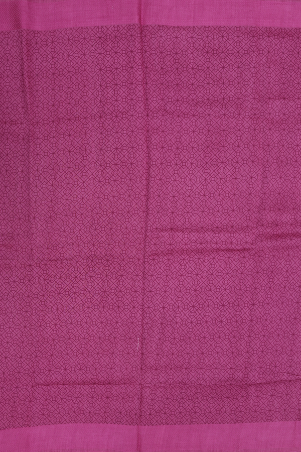 Tussar Silk Saree In Mulberry With Geometric Design