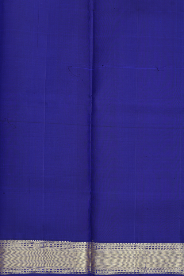 Kanchipuram Nine Yards Silk Saree In Blue With Peacock Buttas