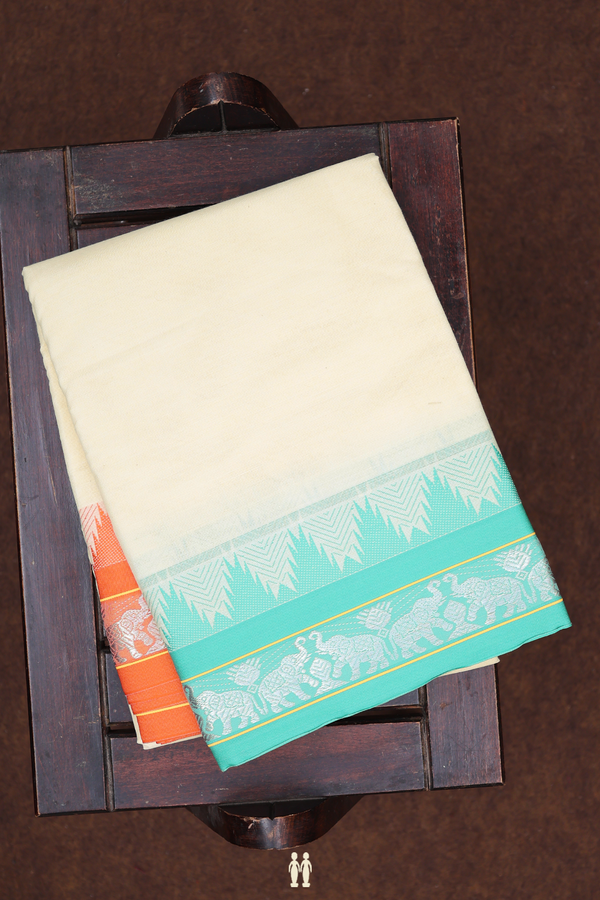 Ganga Jamuna Border White Cotton Dhoti With Angavastram Set