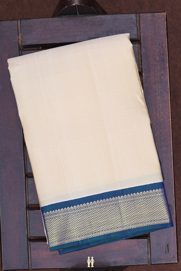 Contrast Border Pastel Brown Silk Dhoti With Angavastram Set