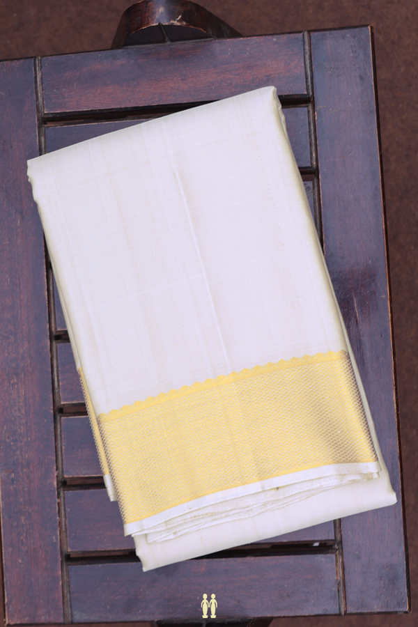 Diamond Border Dusty Cream Dhoti With Shirt Material