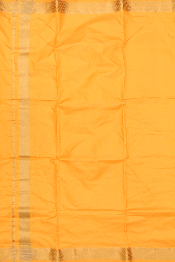 Diamond Border Yellow Silk Dhoti Angavastram Set
