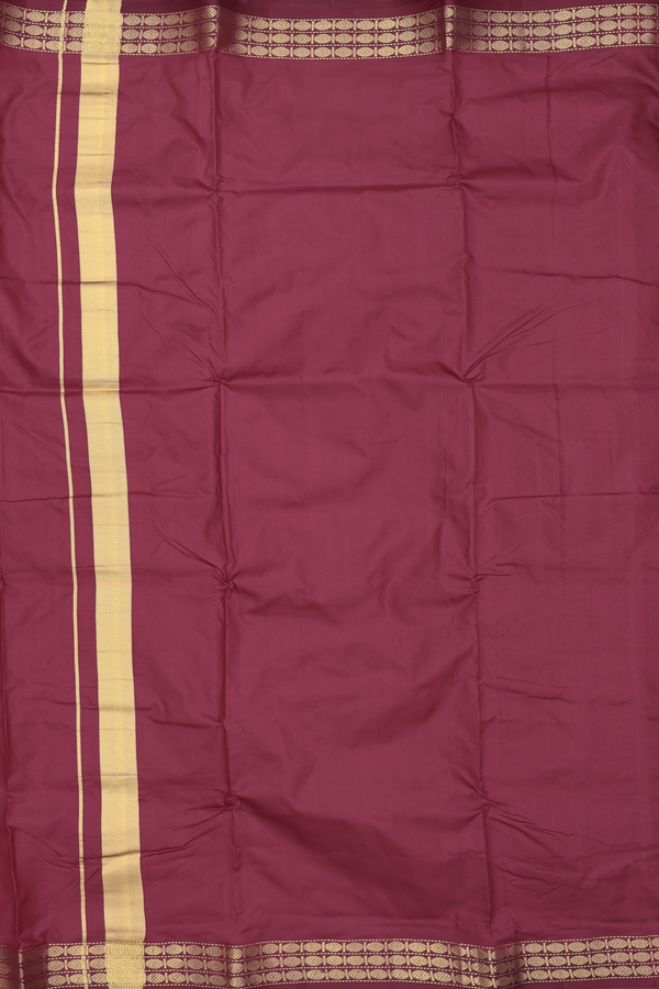 Rudraksh Border Maroon Silk Dhoti With Angavastram Set