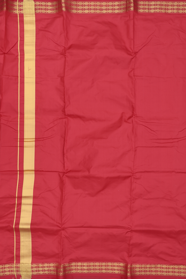 Rudraksh Border Scarlet Red Dhoti With Angavastram Set