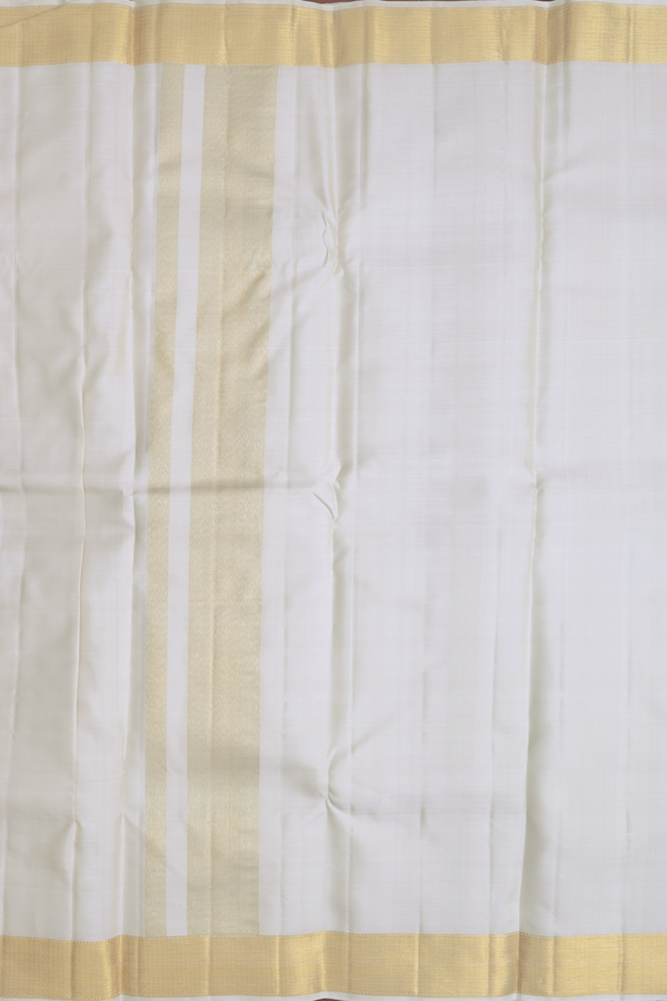 Zari Border Cream Color Silk Dhoti With Shirt Material