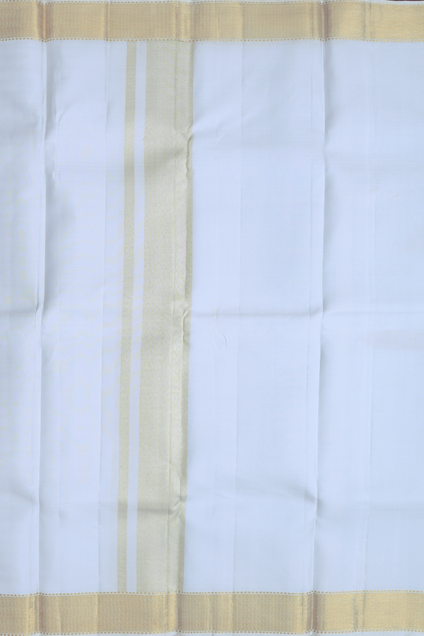 Zari Border Pastel Blue Silk Dhoti With Shirt Material