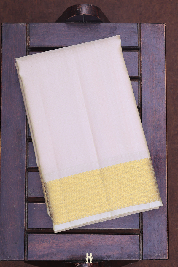 Zari Border Cream Color Silk Dhoti With Shirt Material