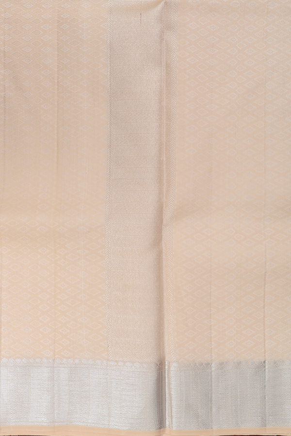 Diamond Design Pale Orange Silk Dhoti With Shirt Material