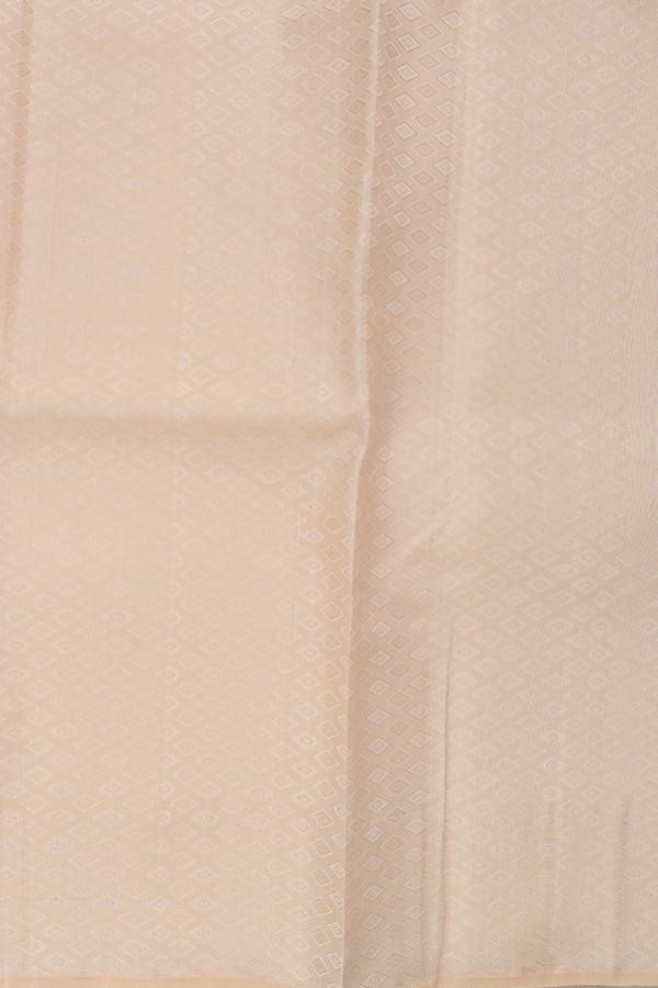 Diamond Design Pale Orange Silk Dhoti With Shirt Material