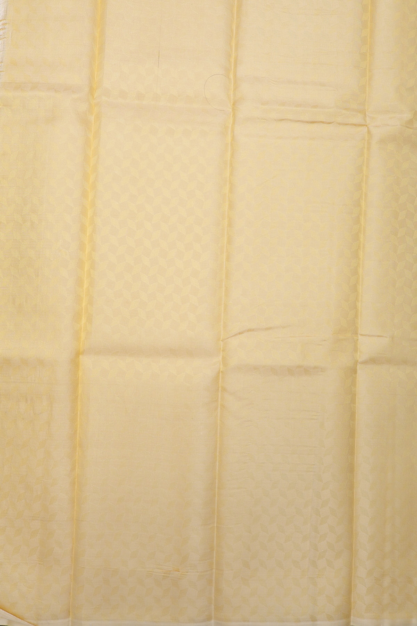Zari Border Yellow Tissue Silk Dhoti With Shirt Material