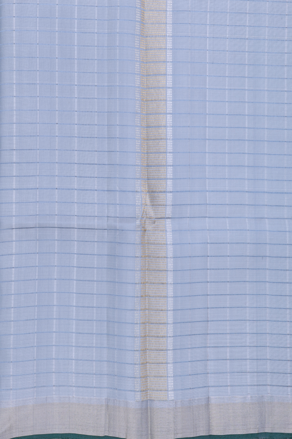 Checks Design Grey Silk Dhoti With Shirt Material
