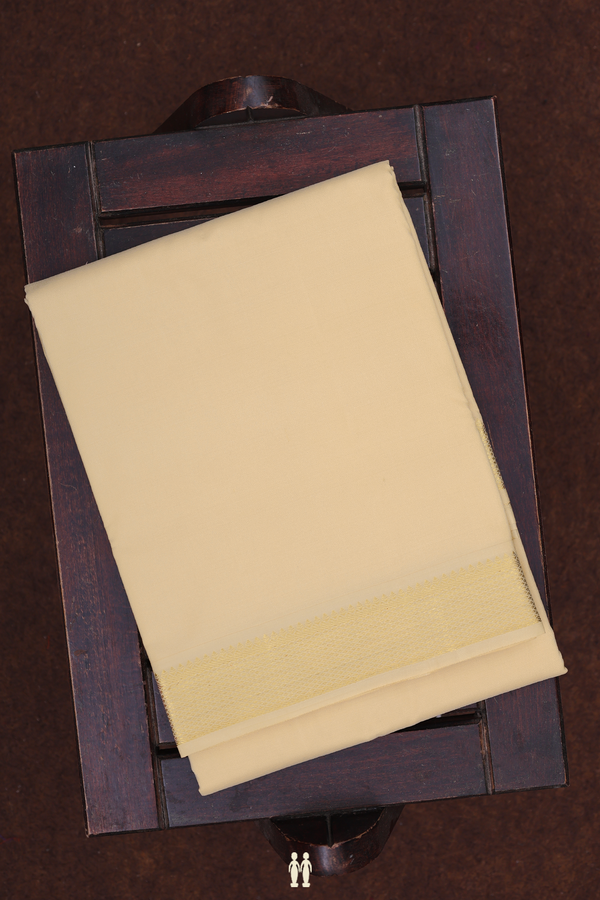 Zari Border Brown Silk Dhoti With Angavastram Set