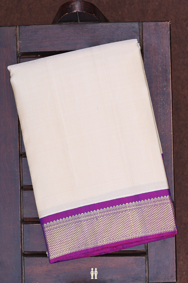 Contrast Border Pastel Brown Silk Dhoti With Angavastram Set