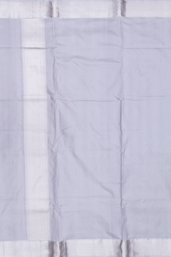 Twill Weave Border Grey Silk Dhoti With Shirt Material