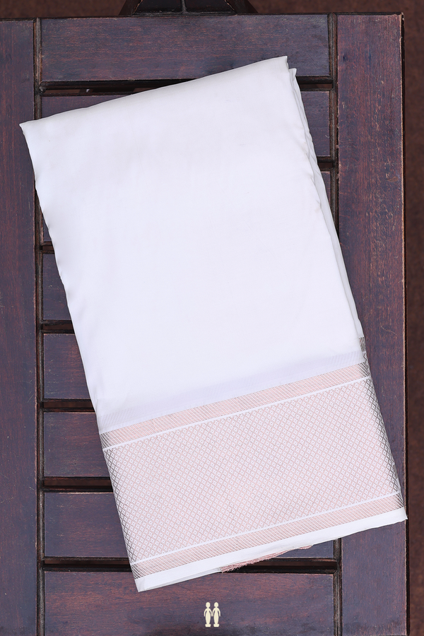 Zari Border White Silk Dhoti