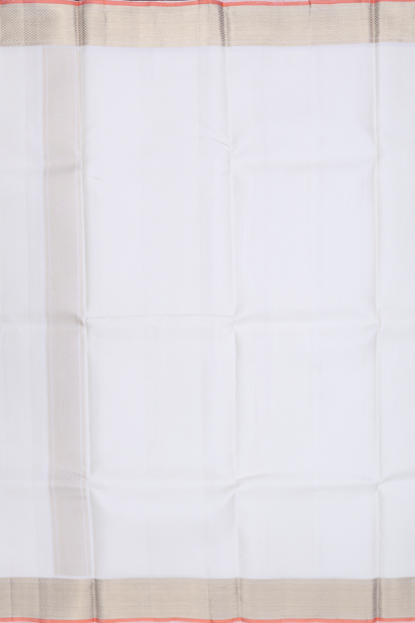 Diamond Border White Silk Dhoti With Shirt Material