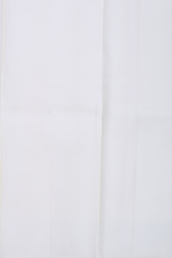 Diamond Border White Silk Dhoti With Shirt Material